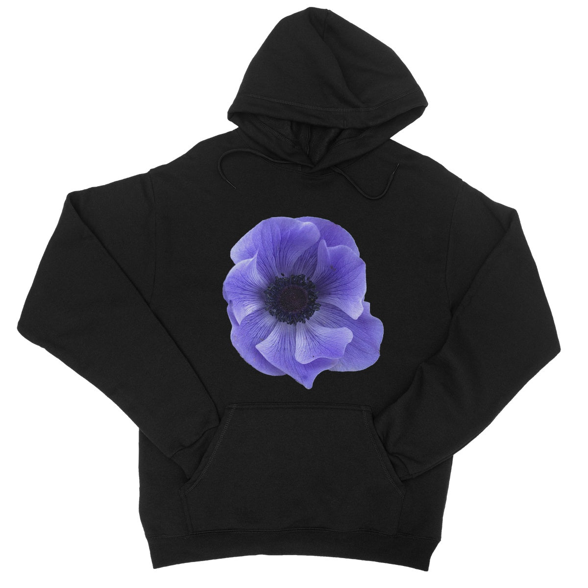 Mistral Blue Anemone Flower College Hoodie