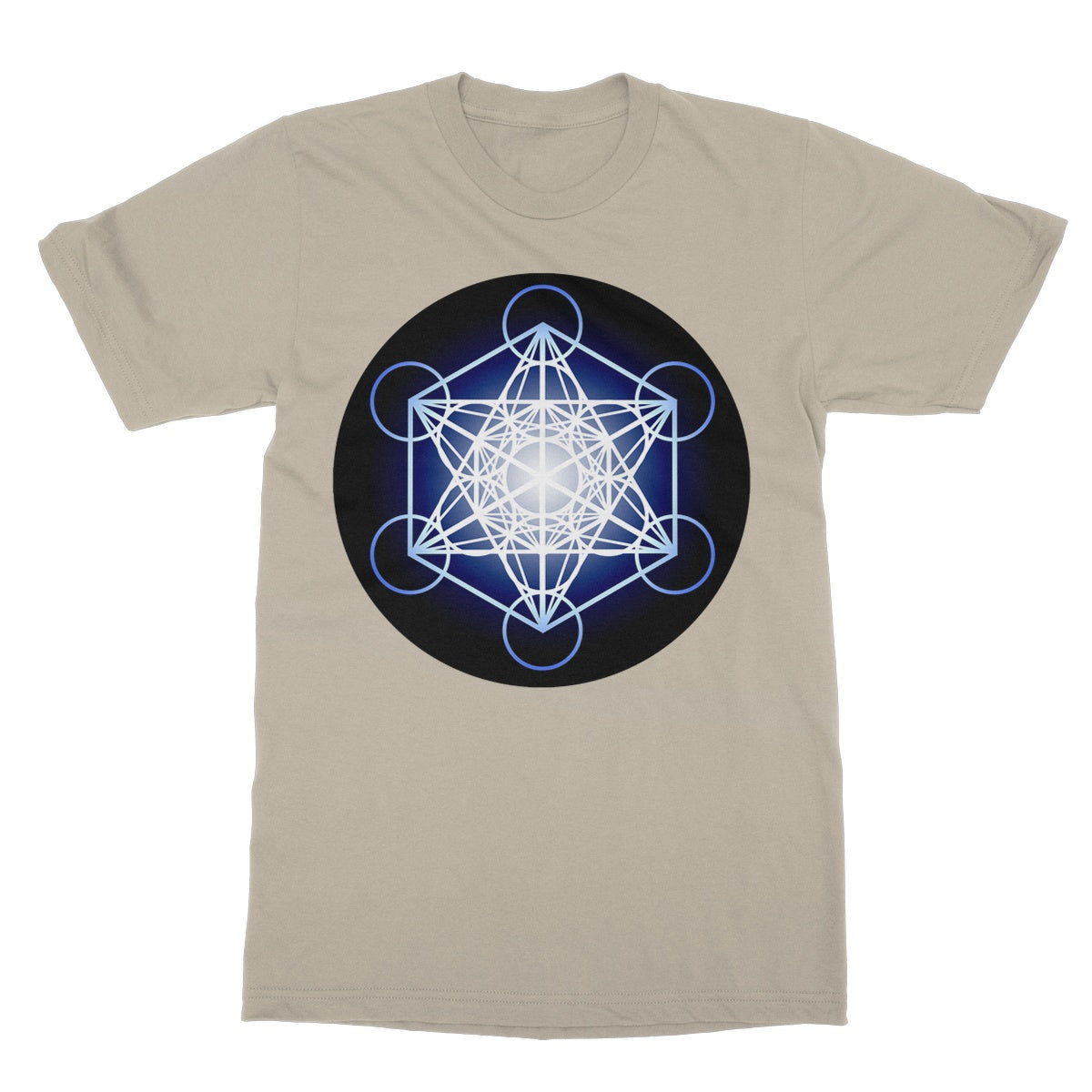 Metatron's Cube in Blue T-Shirt - Nature of Flowers