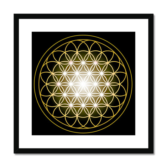 Flower of Life in Gold Print Framed & Mounted Print