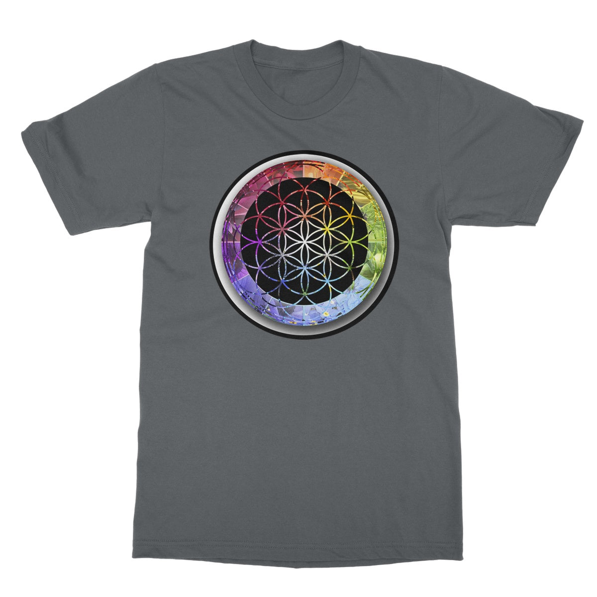Flower of Life Rainbow Softstyle T-Shirt - Nature of Flowers