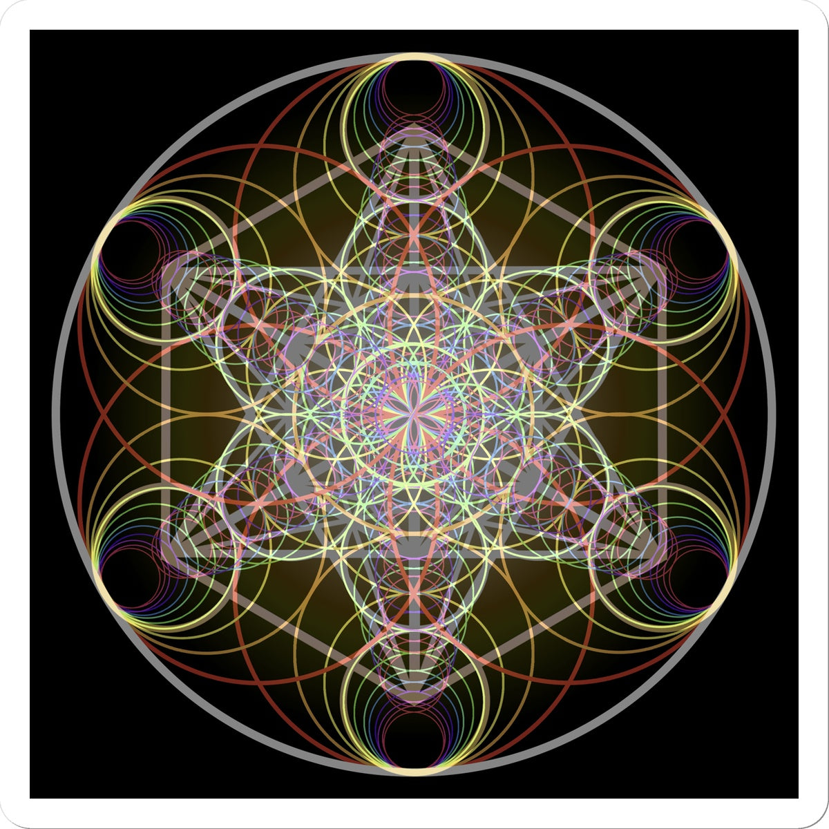 Metatron's Cube Waves print Sticker