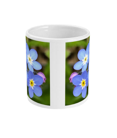 “Least We Never Forget” Blue Double Flower Mug - Nature of Flowers