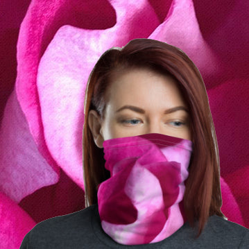 Pink Rose Flower Neck Gaiter - Nature of Flowers