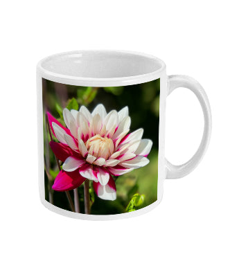 “Open For Business” Pink Dahlia Double Flower Mug - Nature of Flowers