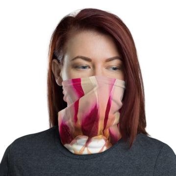 Pink Dahlia Flower Neck Gaiter - Nature of Flowers