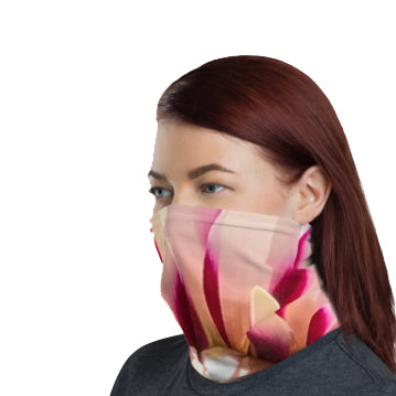 Pink Dahlia Flower Neck Gaiter - Nature of Flowers