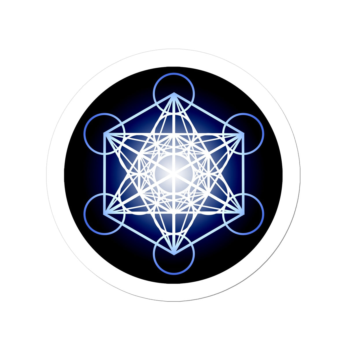 Metatron's Cube in Blue Sticker - Nature of Flowers