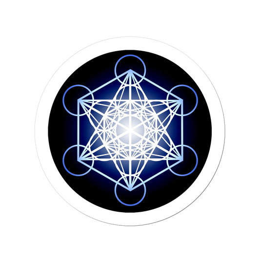 Metatron's Cube in Blue Sticker - Nature of Flowers