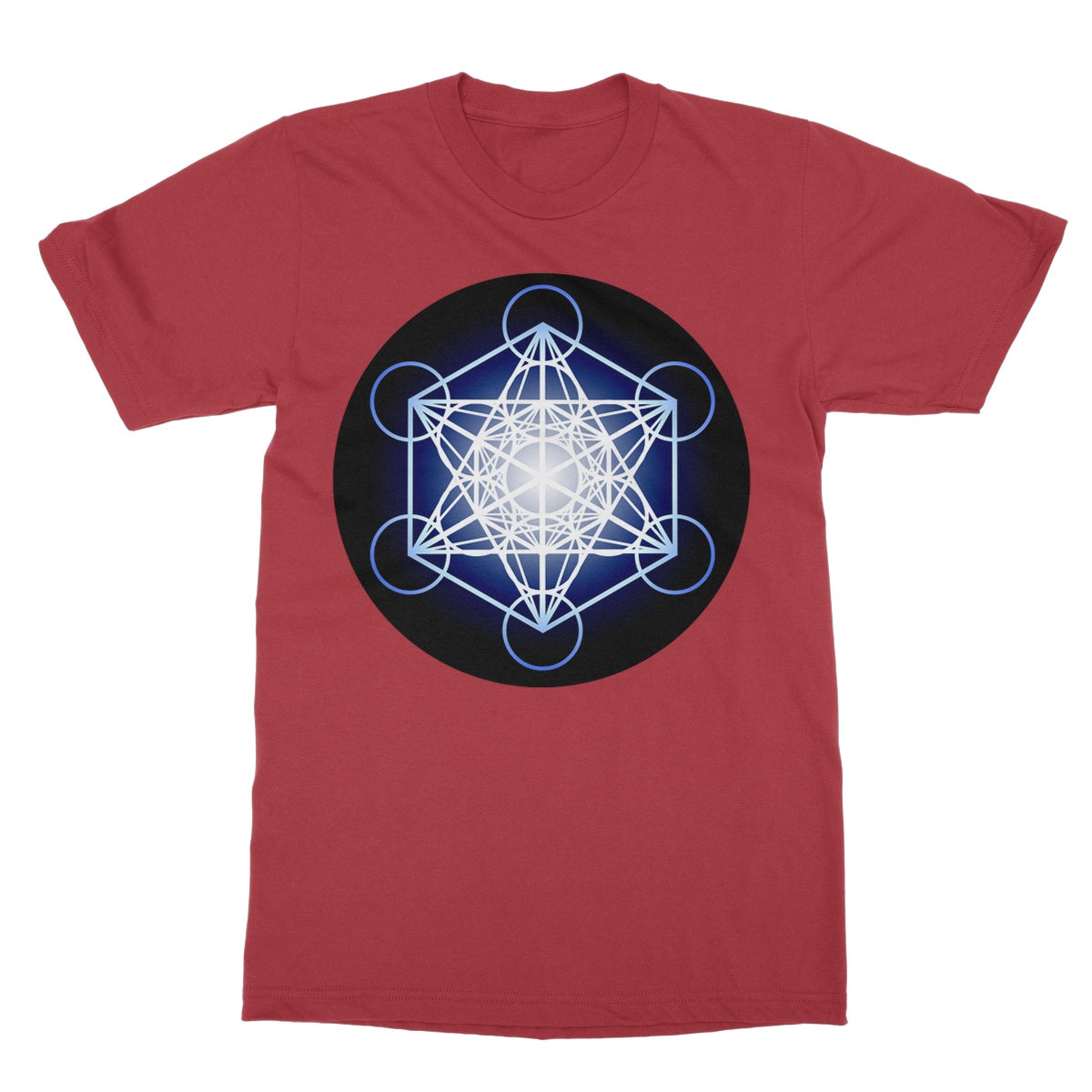 Metatron's Cube in Blue T-Shirt - Nature of Flowers