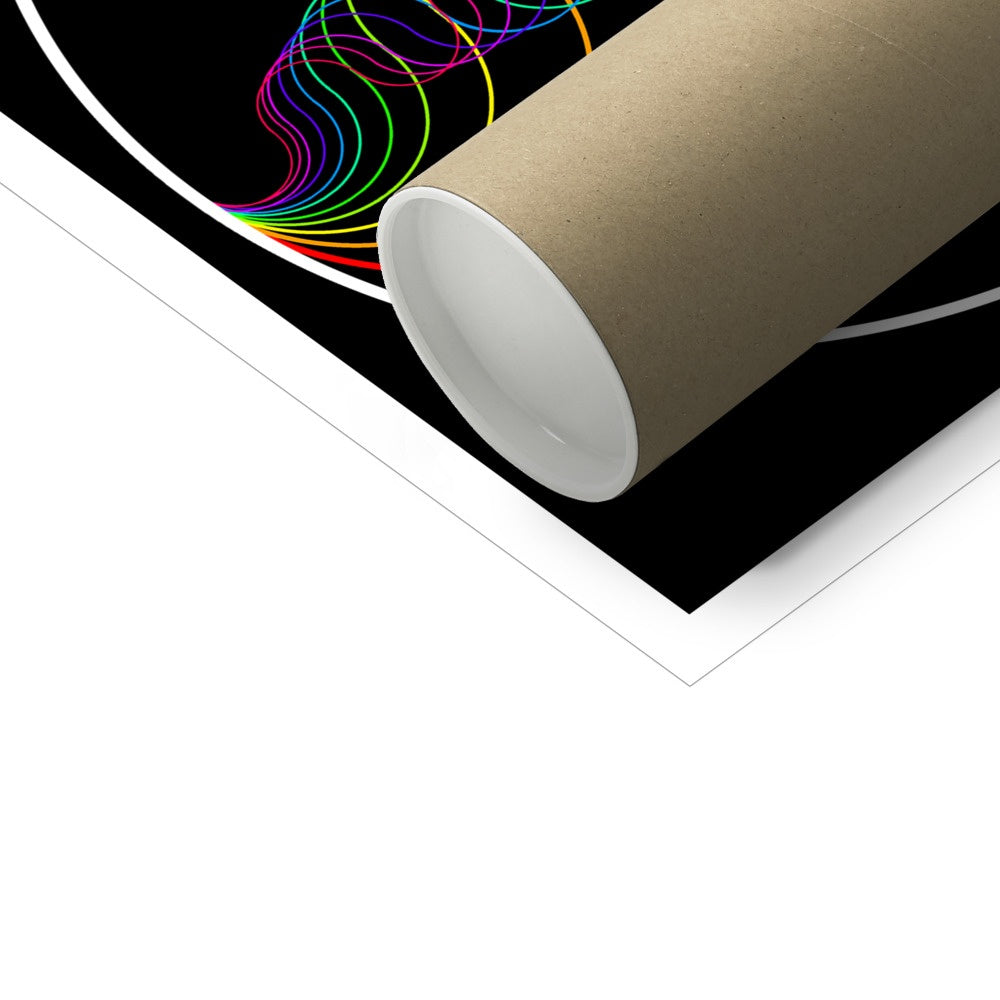 Rainbow-Coloured Waves in Circle Print C-Type Print