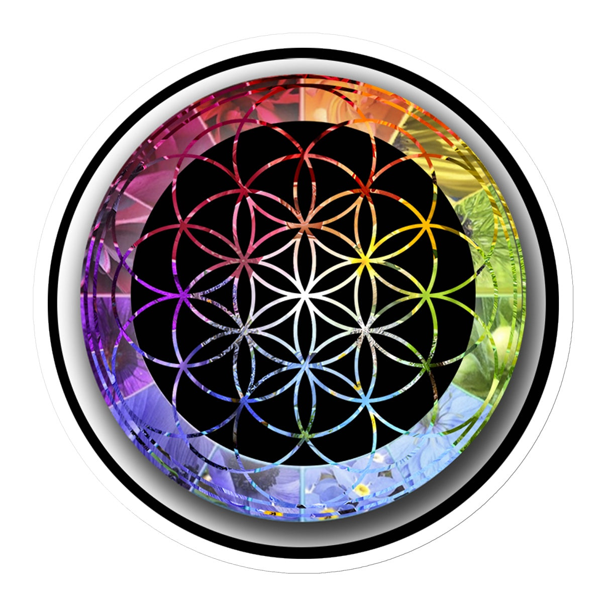 Flower of Life Rainbow Sticker