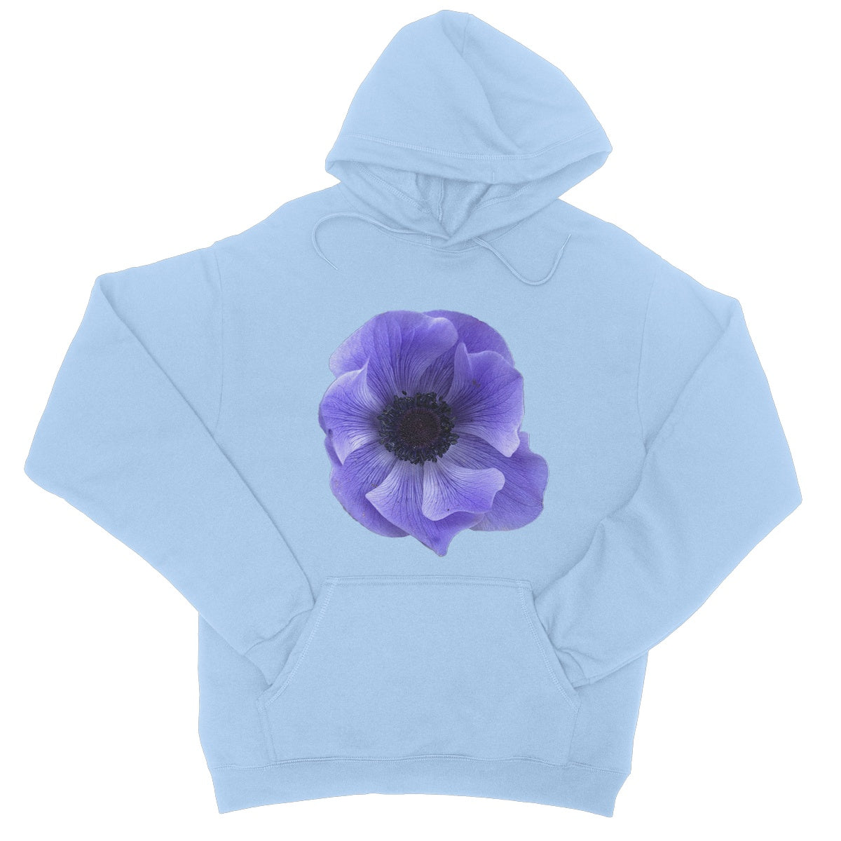 Mistral Blue Anemone Flower College Hoodie