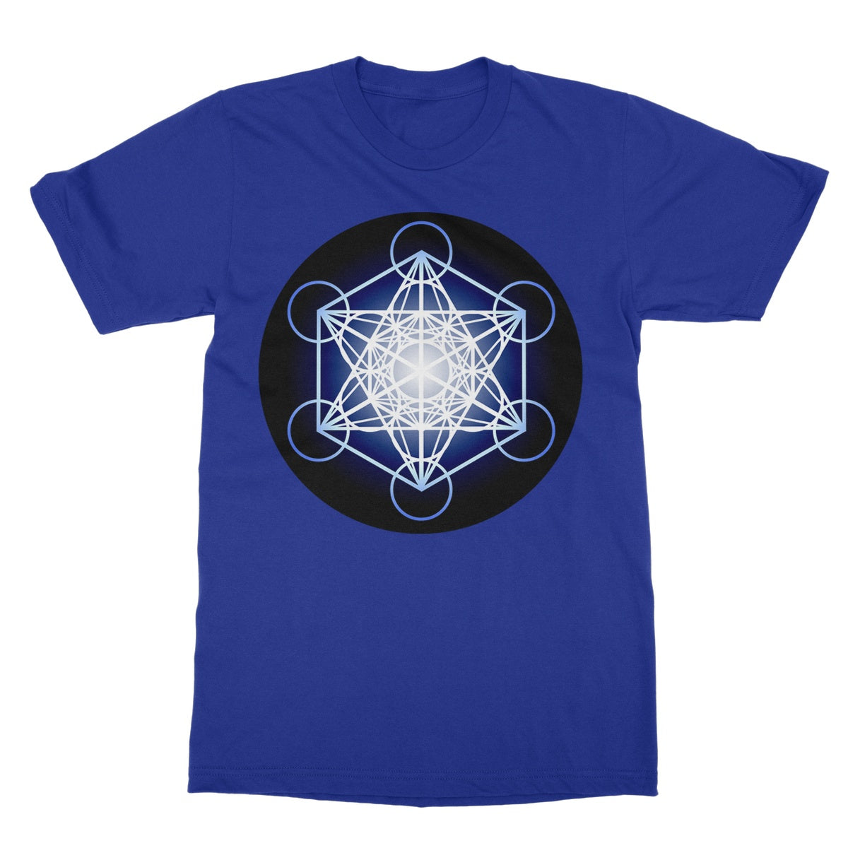 Metatron's Cube in Blue T-Shirt - Nature of Flowers