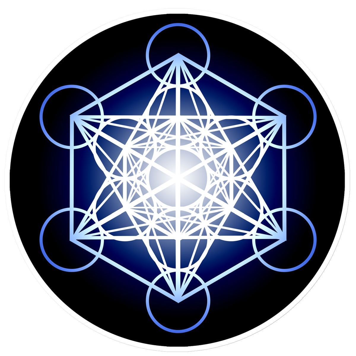 Metatron's Cube in Blue Sticker - Nature of Flowers