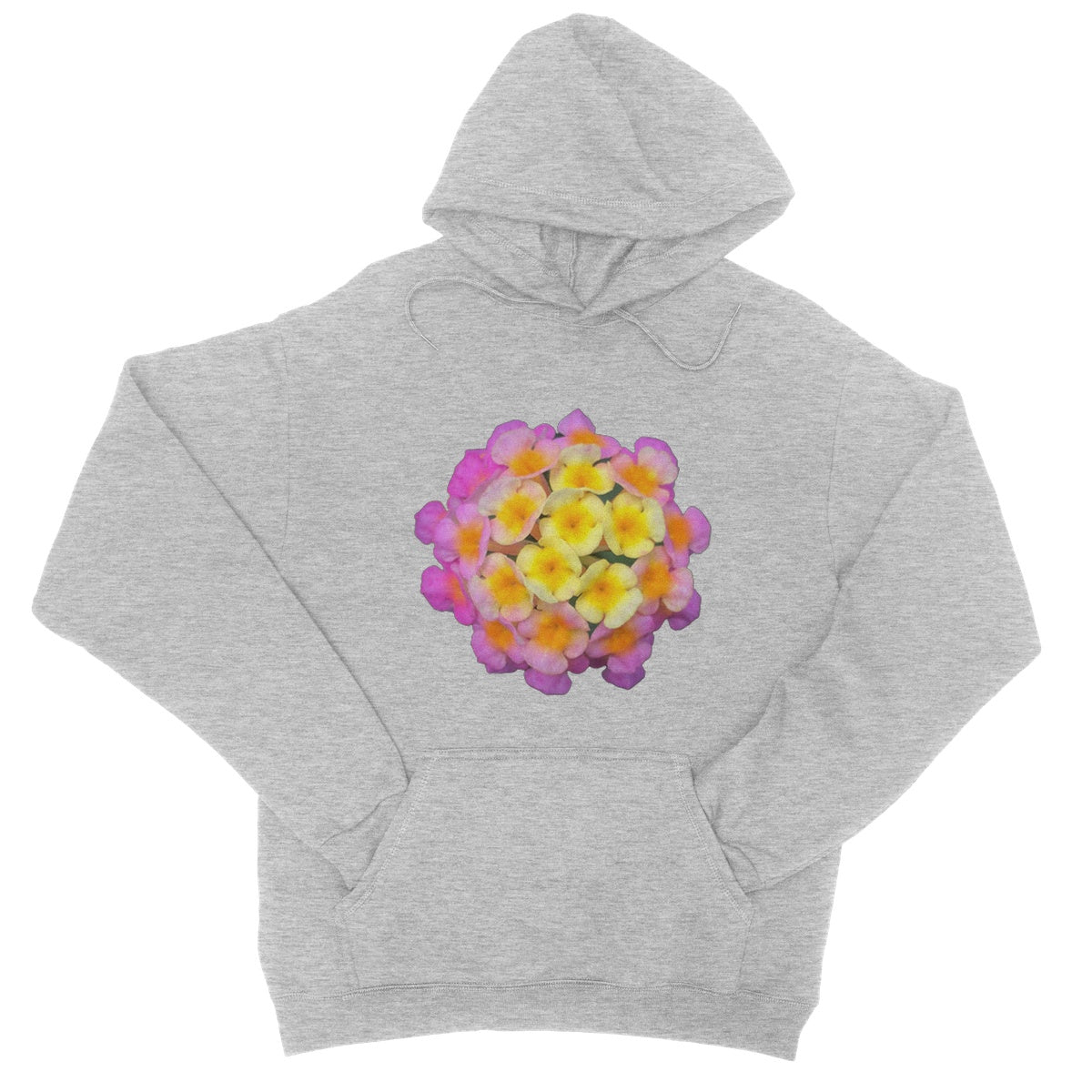 Pink Orange Flower College Hoodie