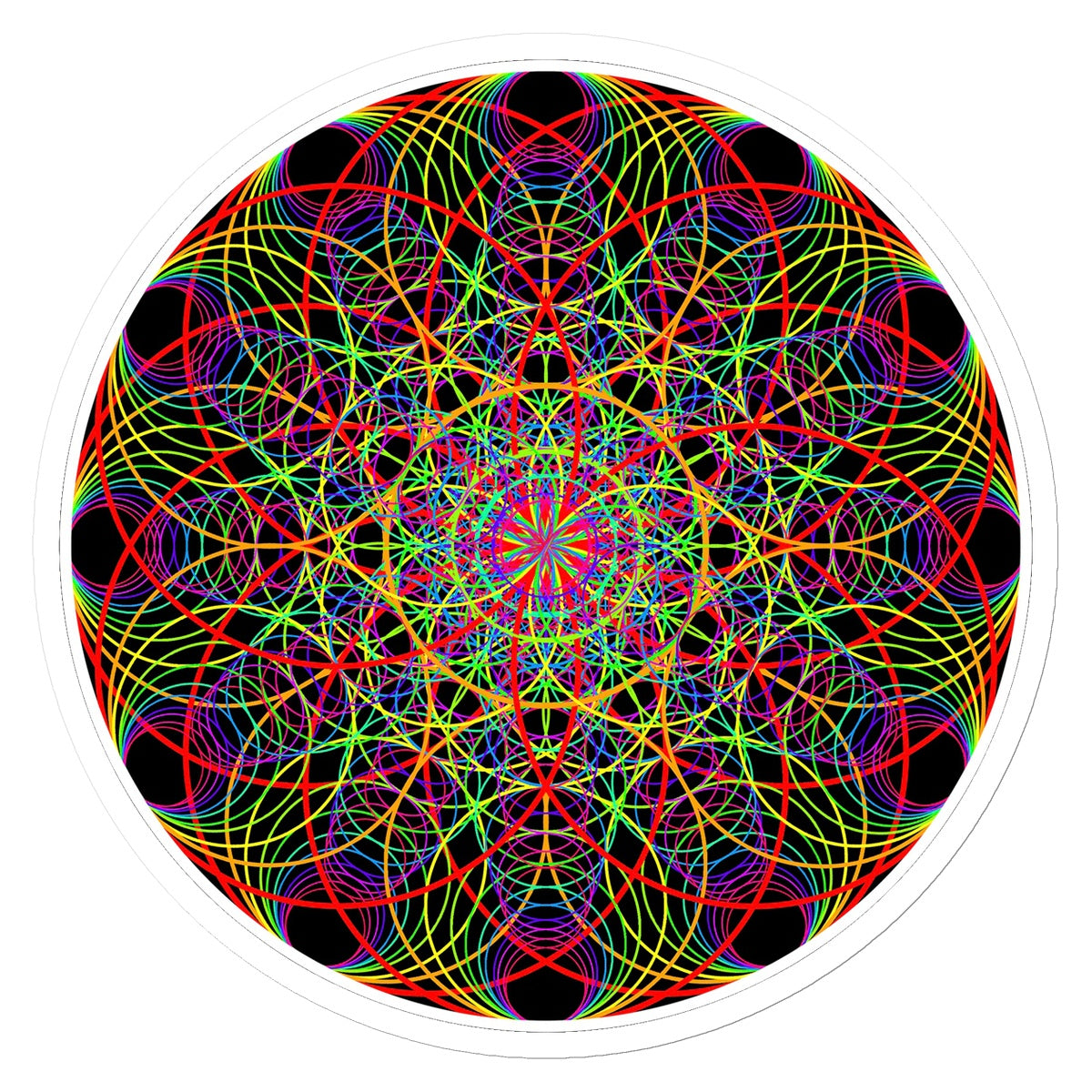 Twelve Sound Waves in a Circle Sticker - Nature of Flowers