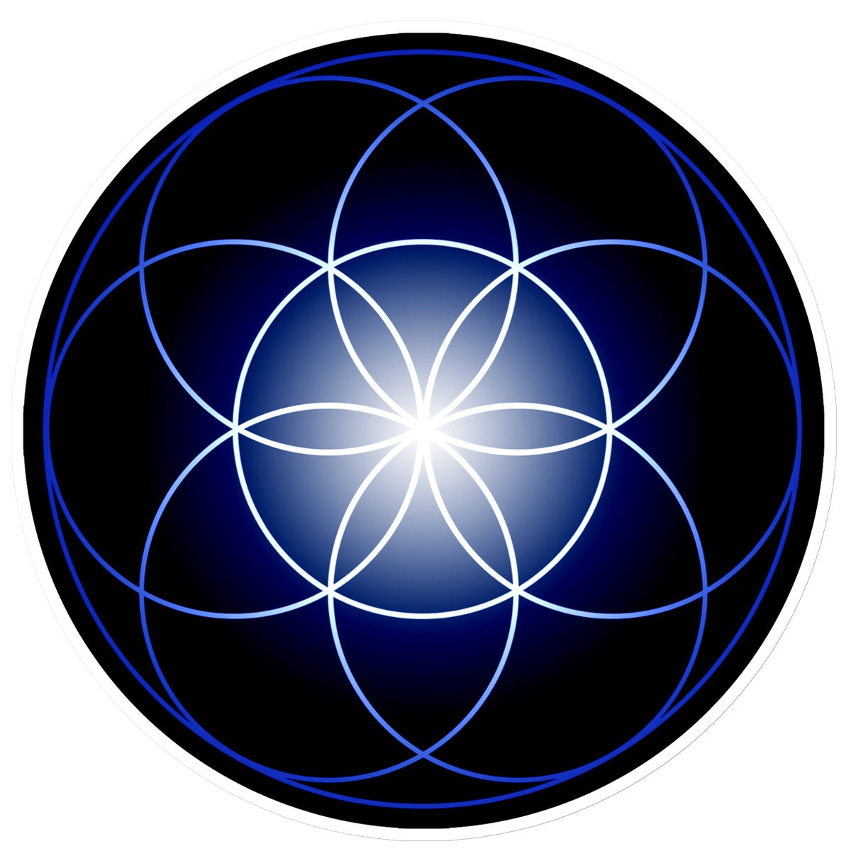 Seed of Life in Blue Sticker - Nature of Flowers