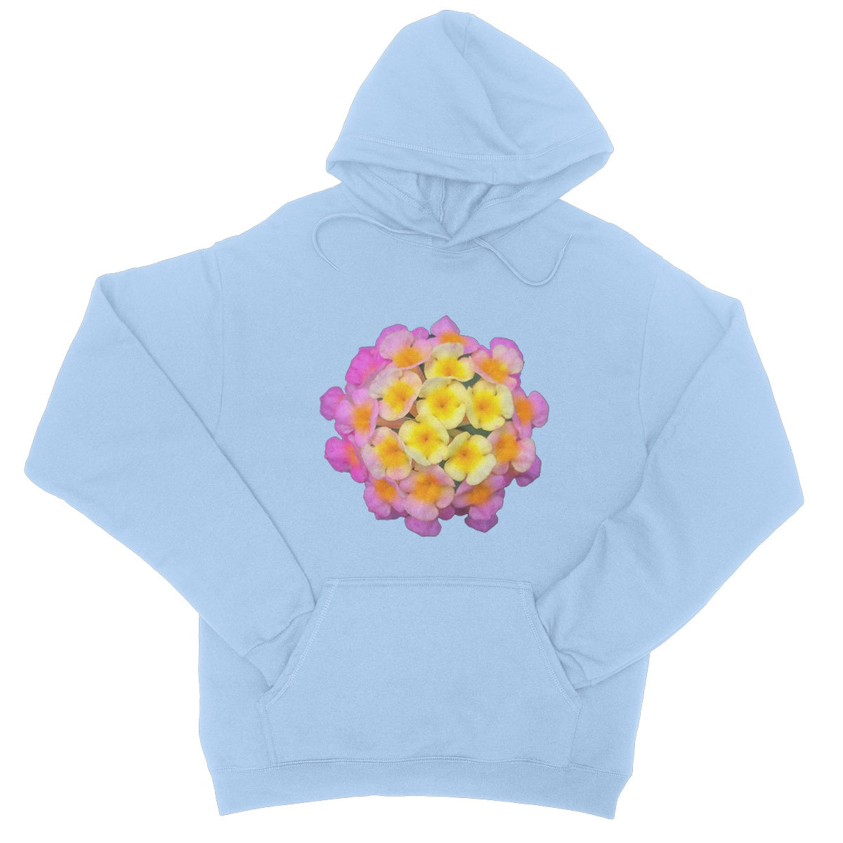 Pink Orange Flower College Hoodie