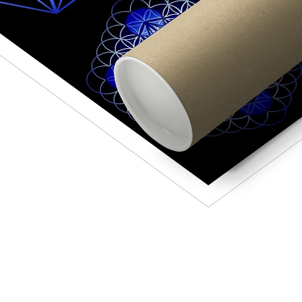 Sacred Geometry in Gold and Blue Print C-Type Print