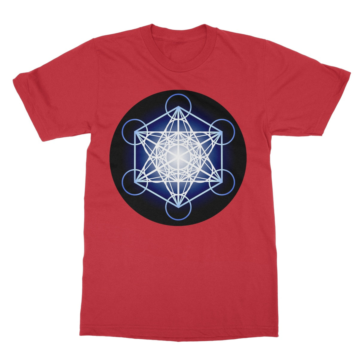 Metatron's Cube in Blue T-Shirt - Nature of Flowers