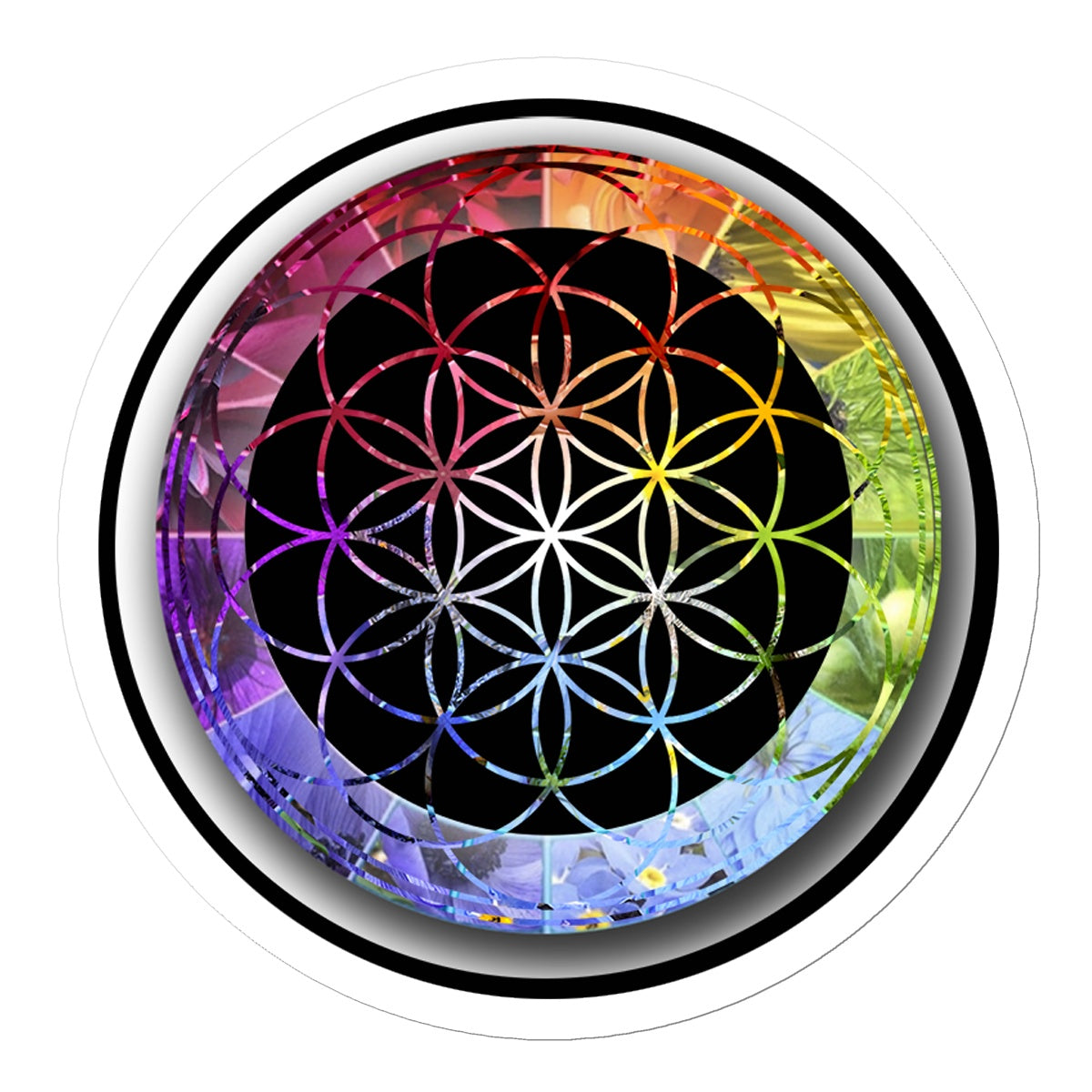 Flower of Life Rainbow Sticker