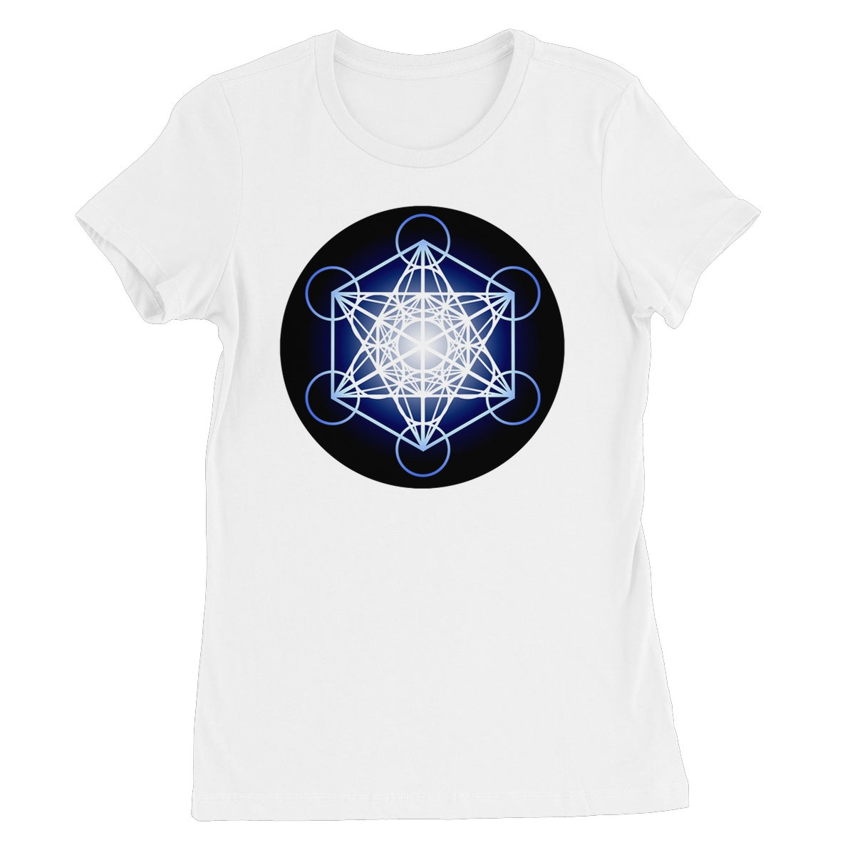 Metatron's Cube in Blue Women's T-Shirt - Nature of Flowers