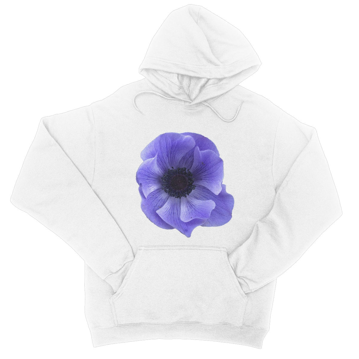 Mistral Blue Anemone Flower College Hoodie