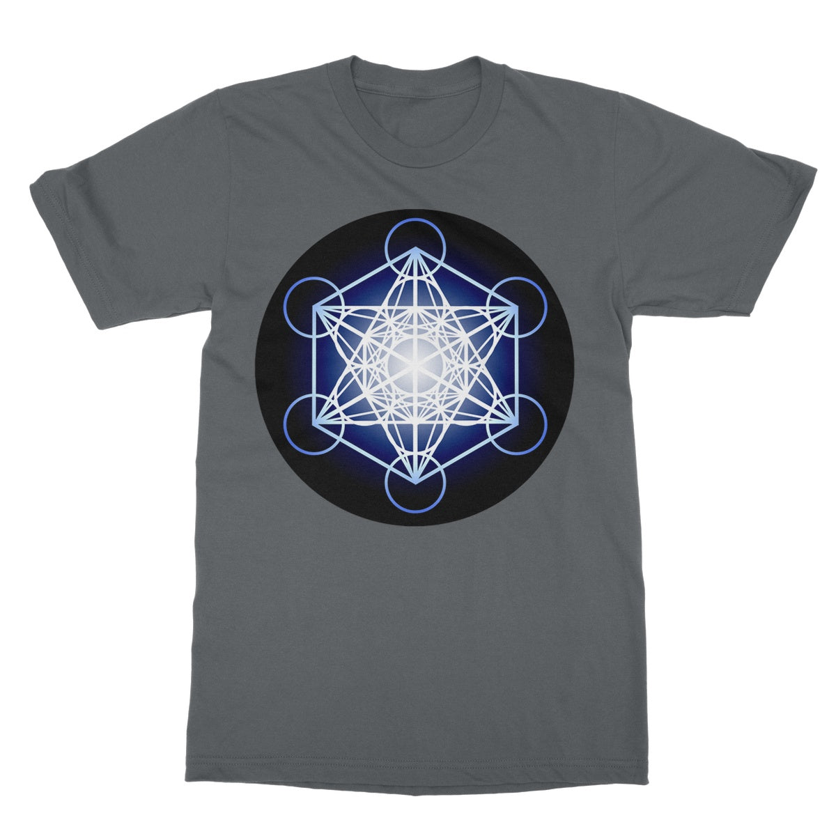 Metatron's Cube in Blue T-Shirt - Nature of Flowers