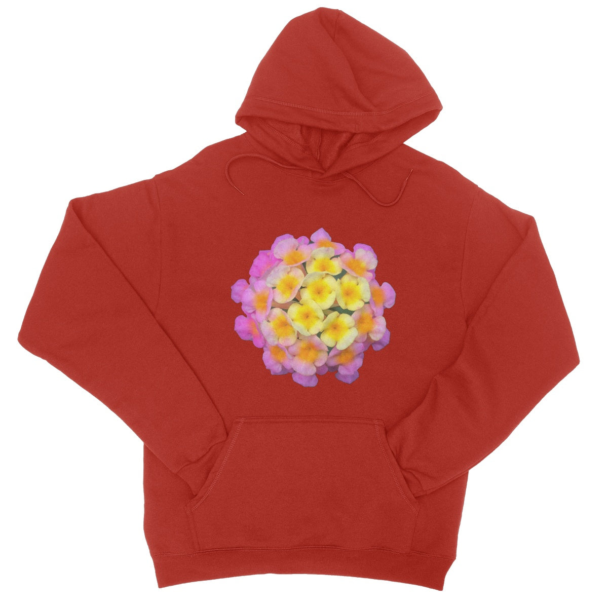 Pink Orange Flower College Hoodie