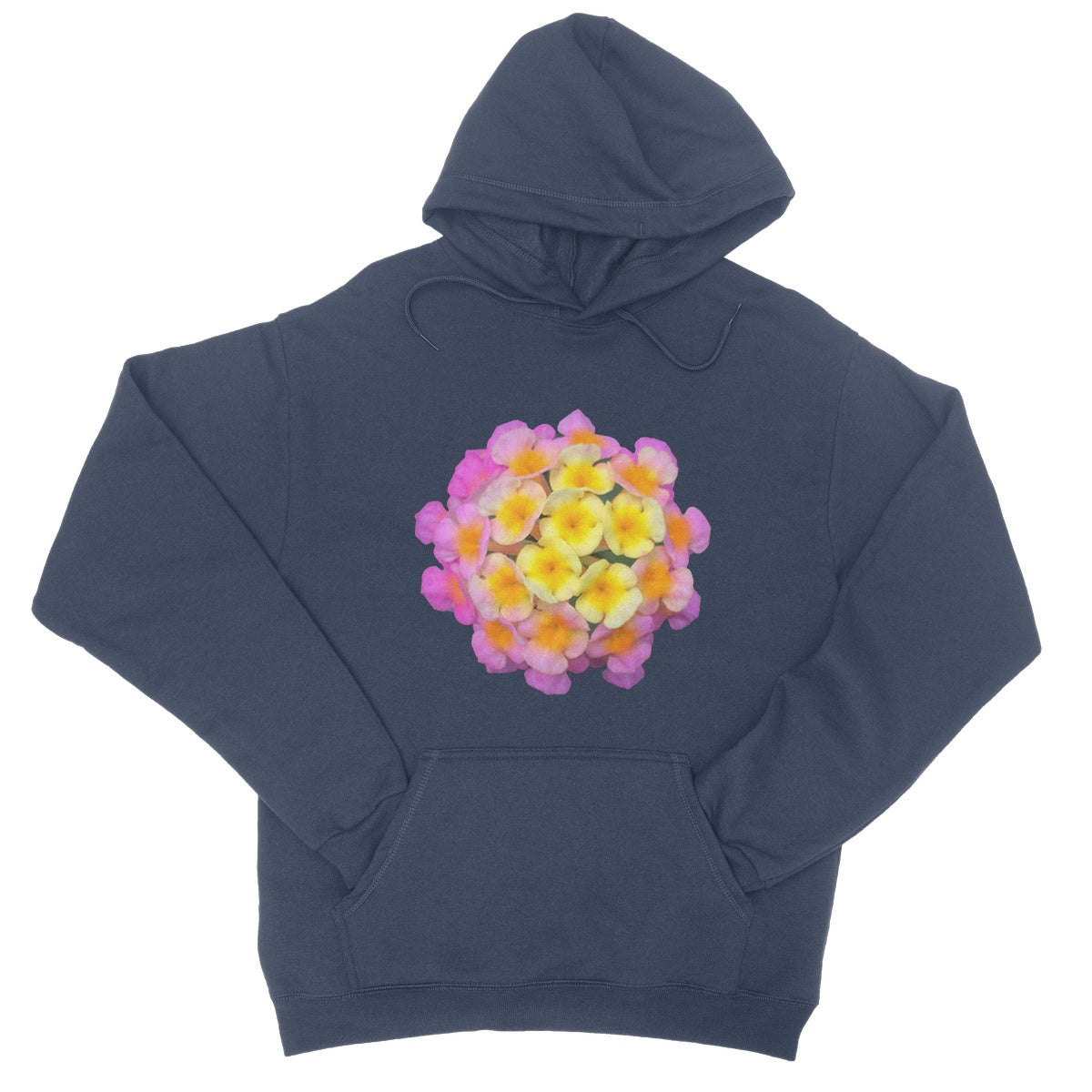 Pink Orange Flower College Hoodie