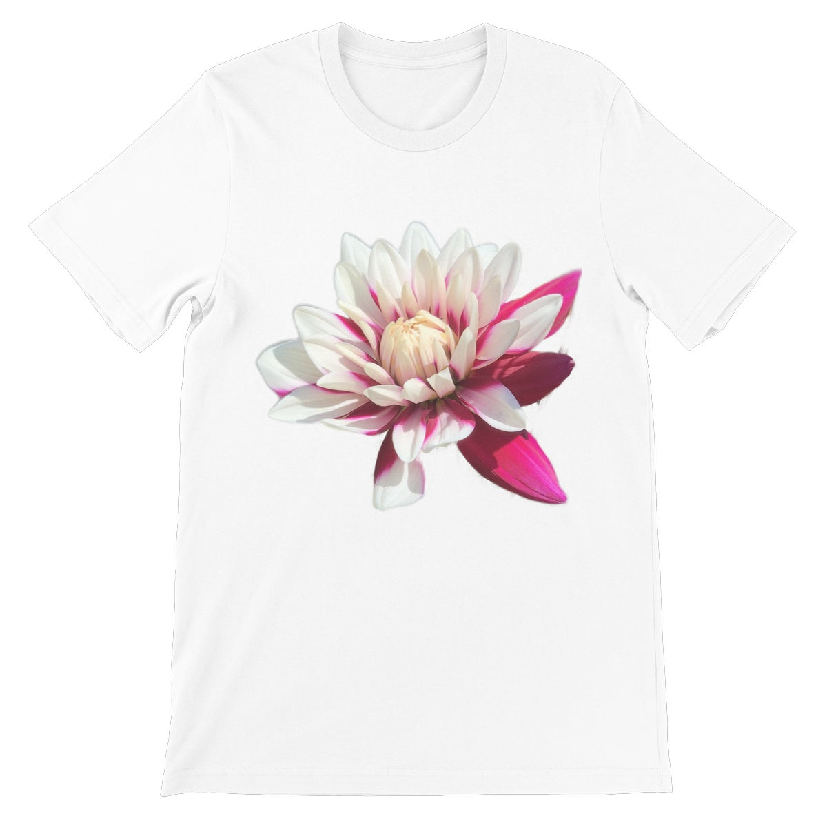Pink Dahlia Unisex Short Sleeve T-Shirt - Nature of Flowers