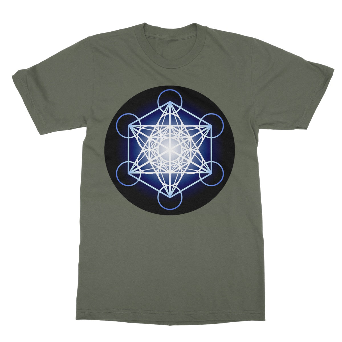 Metatron's Cube in Blue T-Shirt - Nature of Flowers