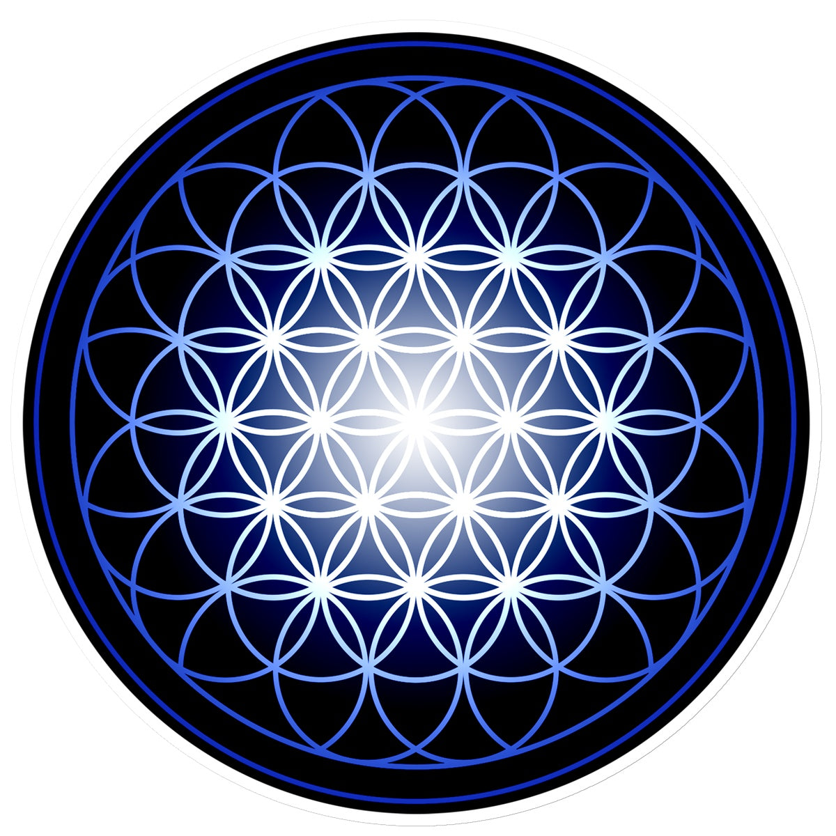 Flower of Life in Blue Sticker - Nature of Flowers