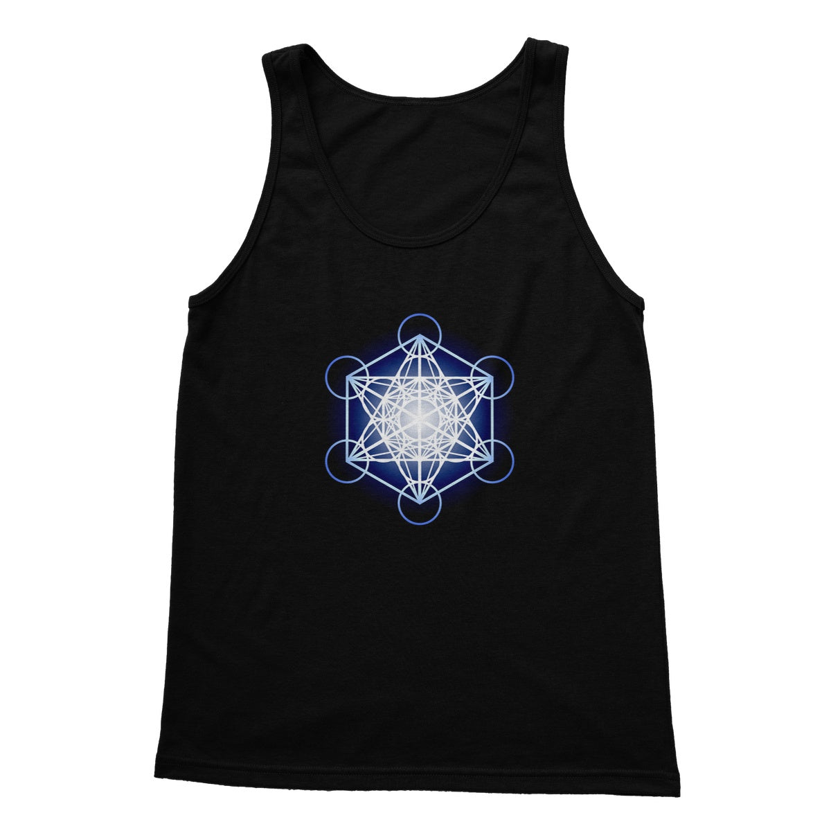 Metatron's Cube in Blue Softstyle Tank Top - Nature of Flowers
