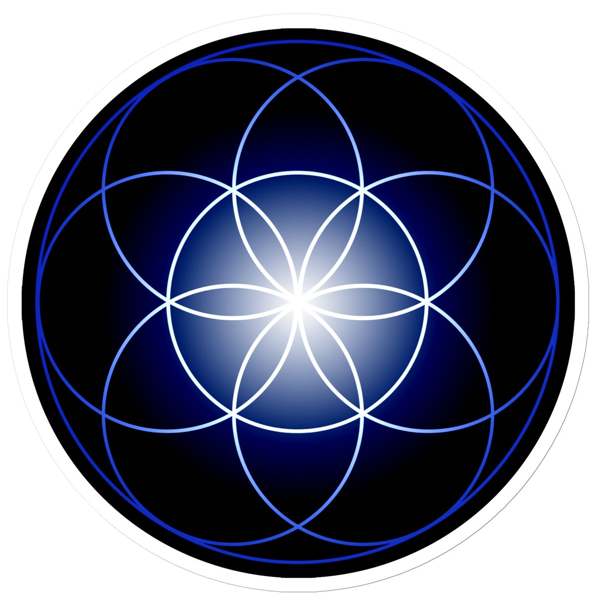 Seed of Life in Blue Sticker - Nature of Flowers