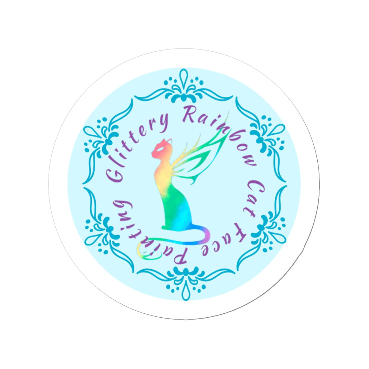 Glitteryrainbowcat Sticker