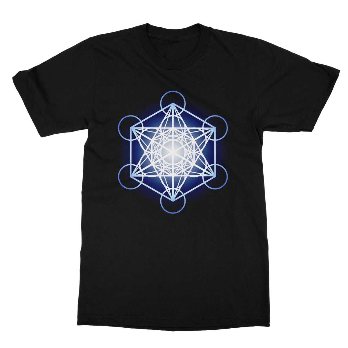 Metatron's Cube in Blue T-Shirt - Nature of Flowers