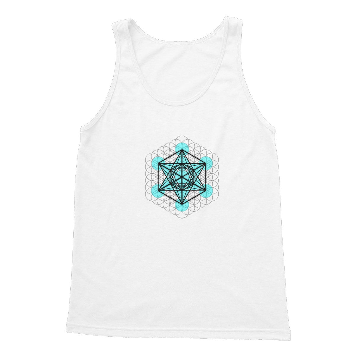 Fruit of Life, Metatron’s Cube Softstyle Tank Top - Nature of Flowers