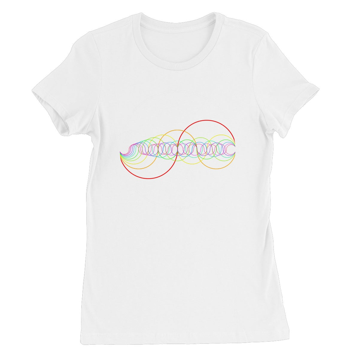 Rainbow-Coloured Waves in Circle Women's Favourite T-Shirt