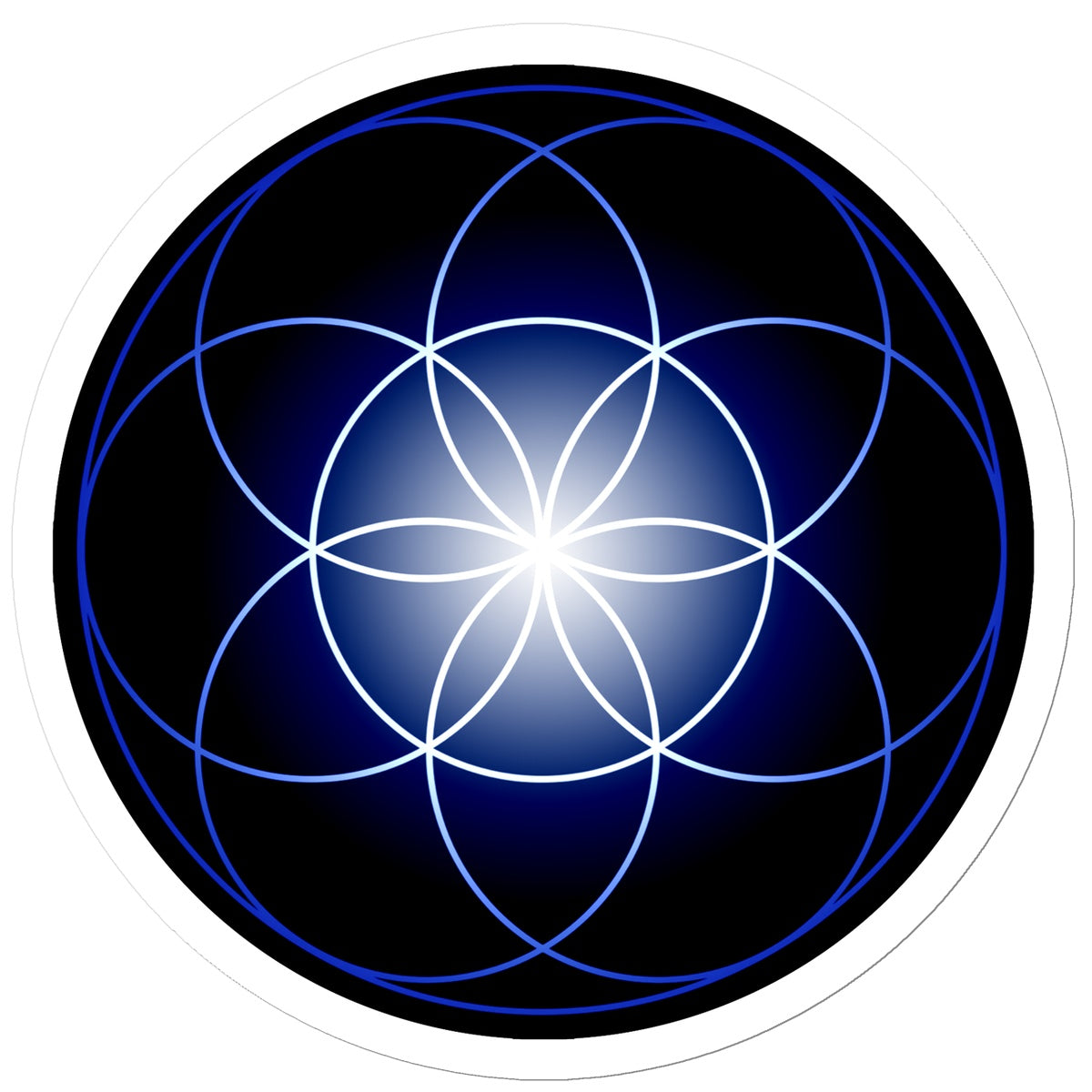 Seed of Life in Blue Sticker - Nature of Flowers