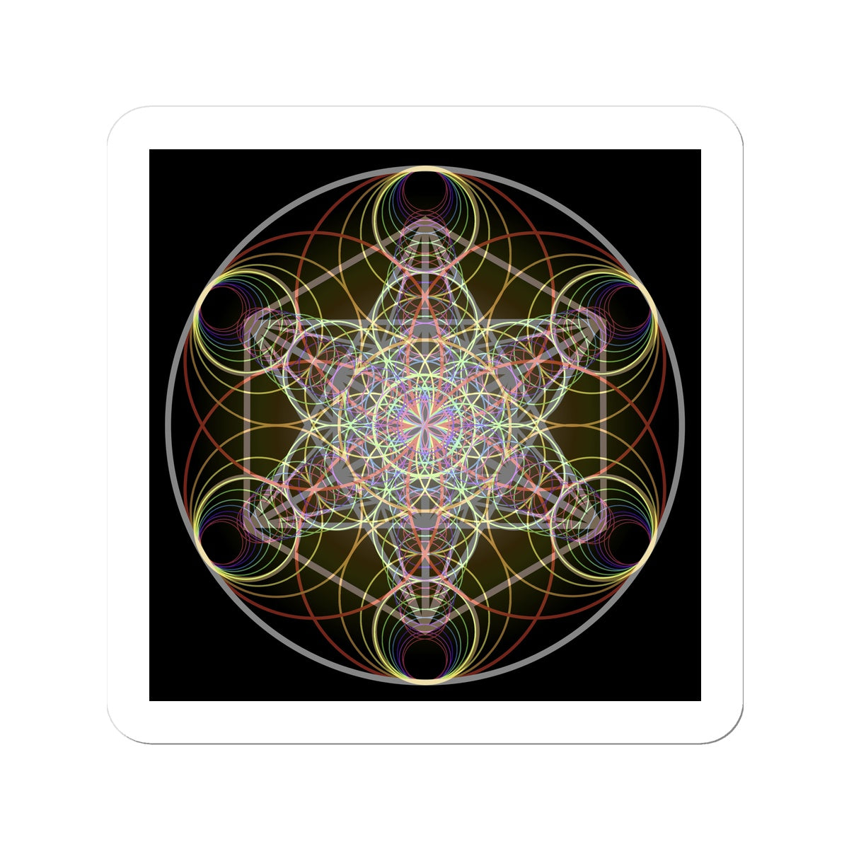 Metatron's Cube Waves print Sticker