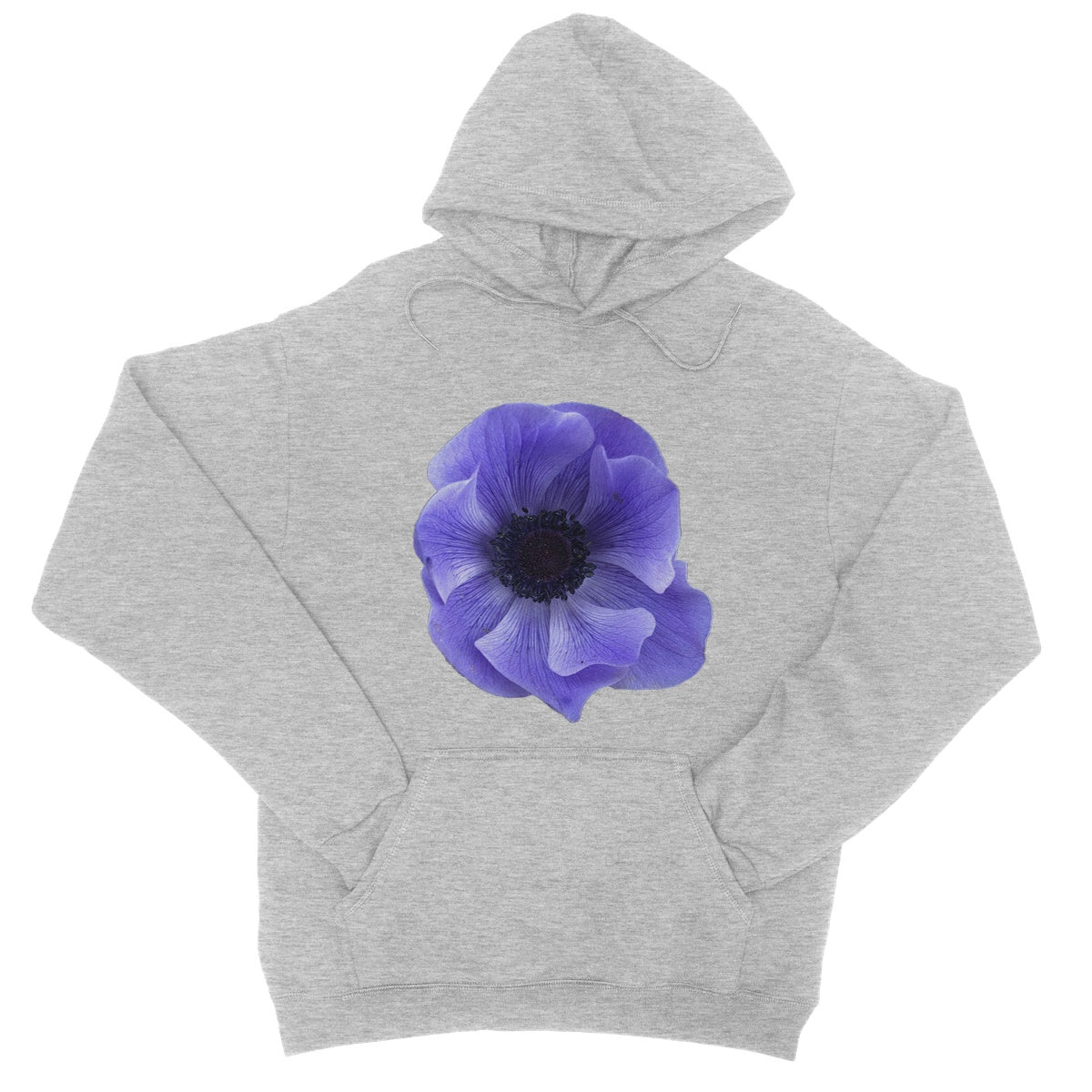 Mistral Blue Anemone Flower College Hoodie