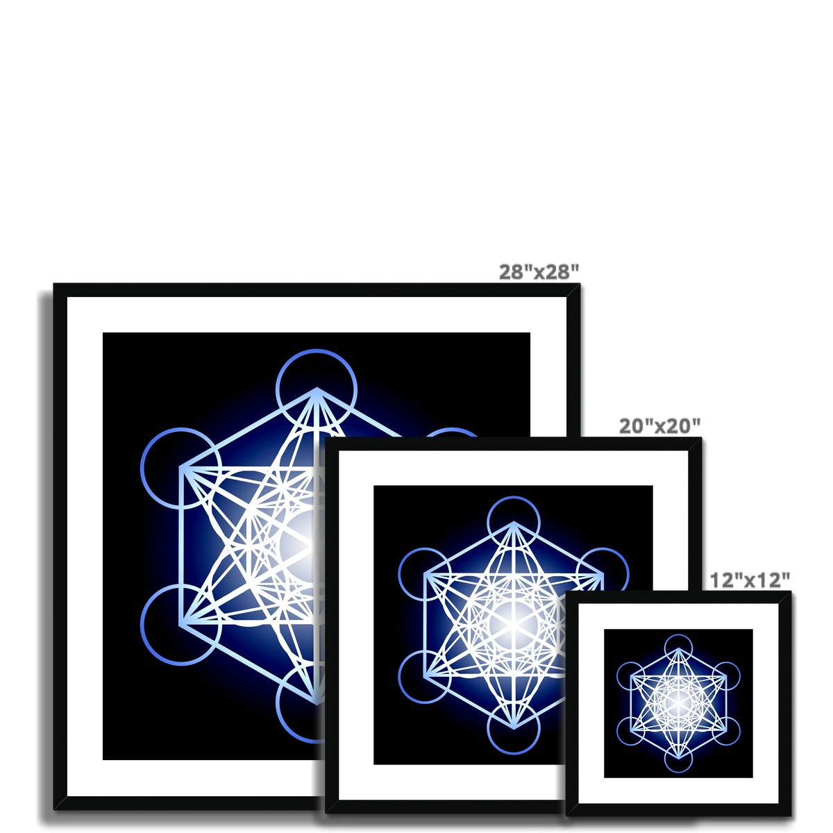Metatron's Cube in Blue Framed & Mounted Print - Nature of Flowers