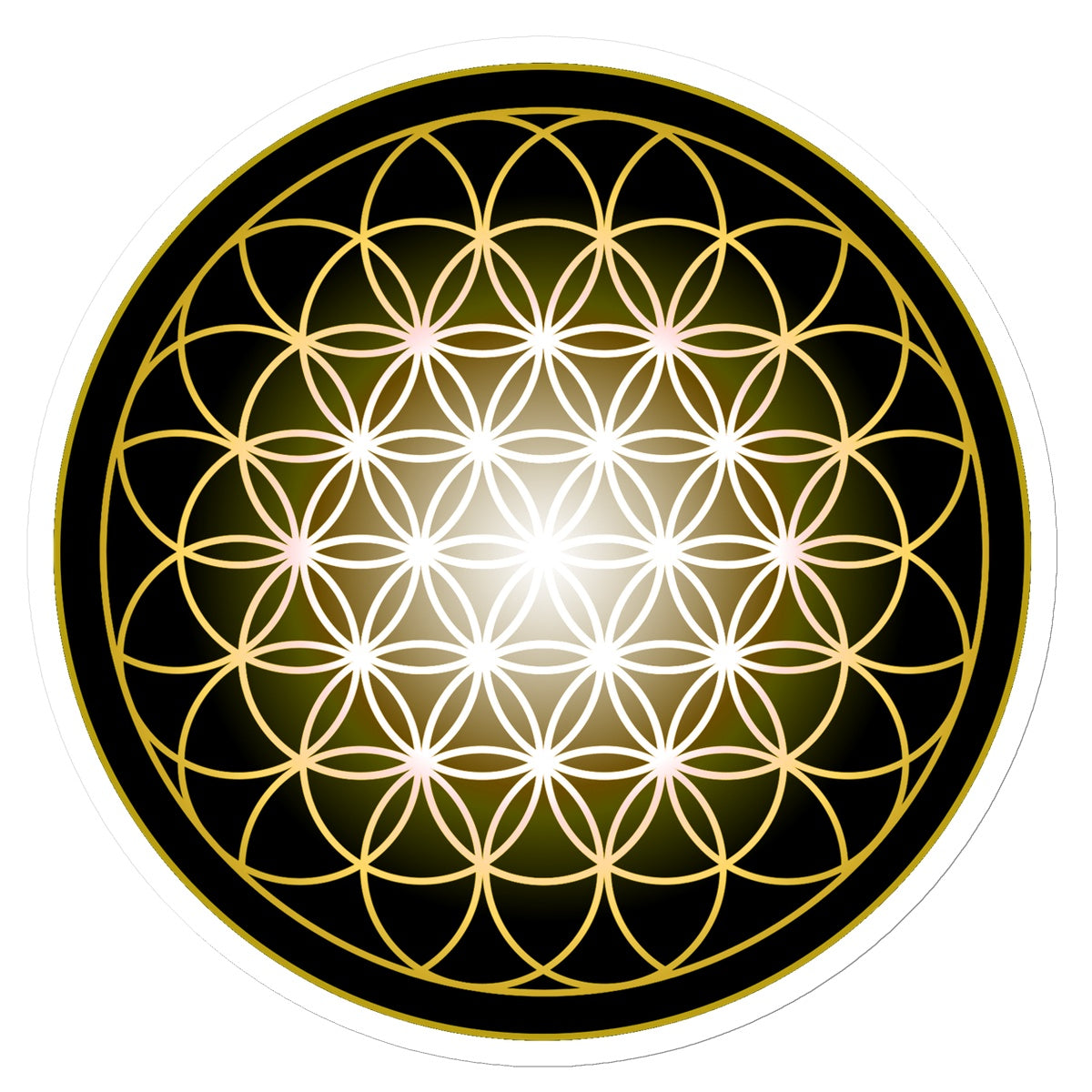 Flower of Life in Gold Sticker - Nature of Flowers