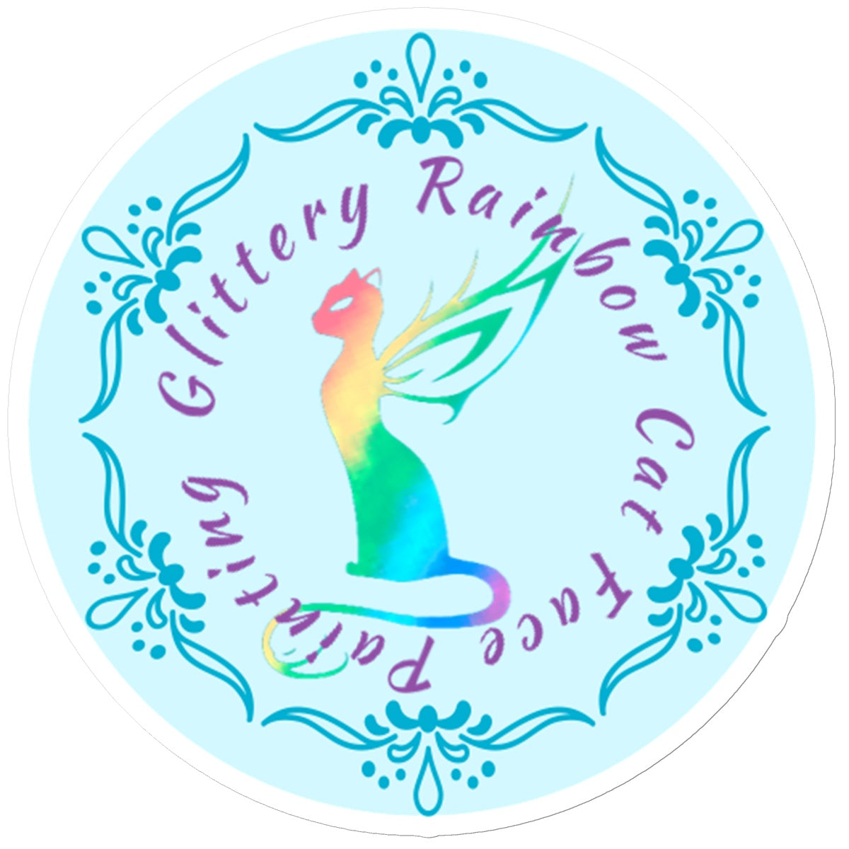 Glitteryrainbowcat Sticker