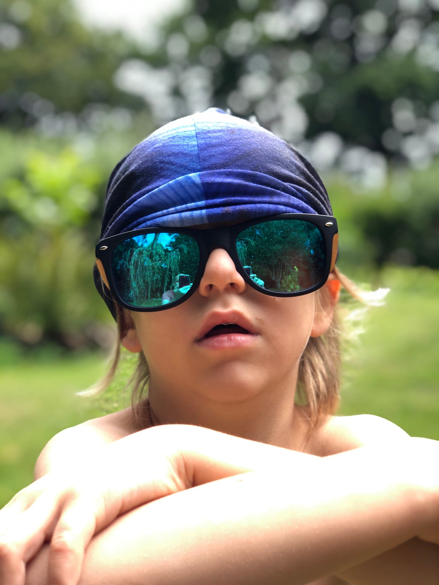 Blue Flower Neck Gaiter - Nature of Flowers