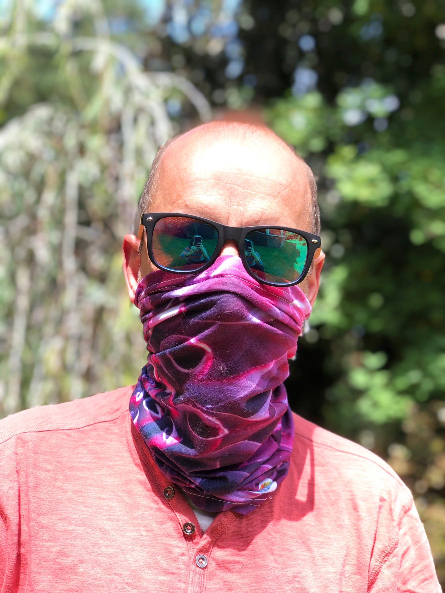 Purple Flower Neck Gaiter - Nature of Flowers