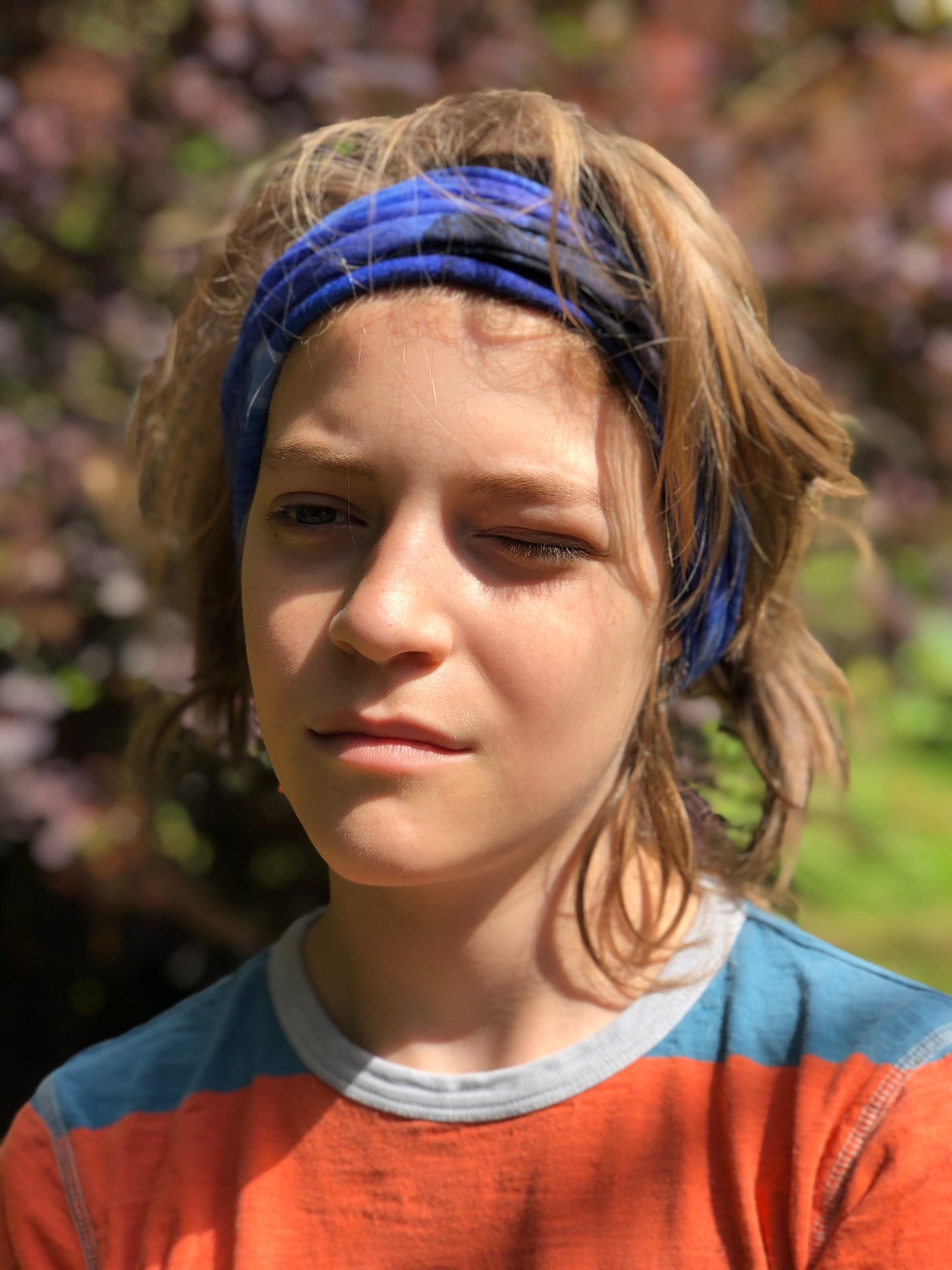 Blue Flower Neck Gaiter - Nature of Flowers