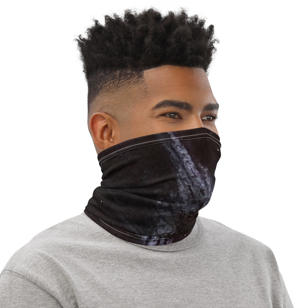 Dark Purple Flower Neck Gaiter - Nature of Flowers