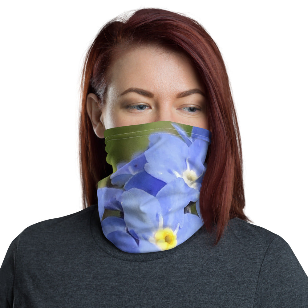 Blue Forget Me Not Flower Neck Gaiter - Nature of Flowers